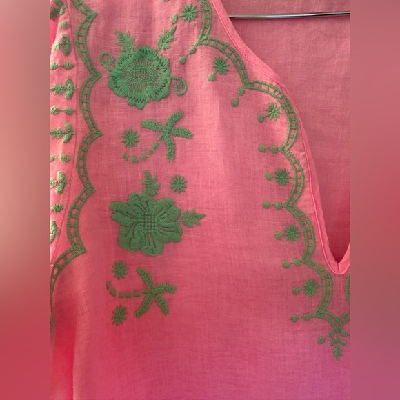 Lilly Pulitzer Pink Tunic with Green Embroidery - Picture 4 of 5